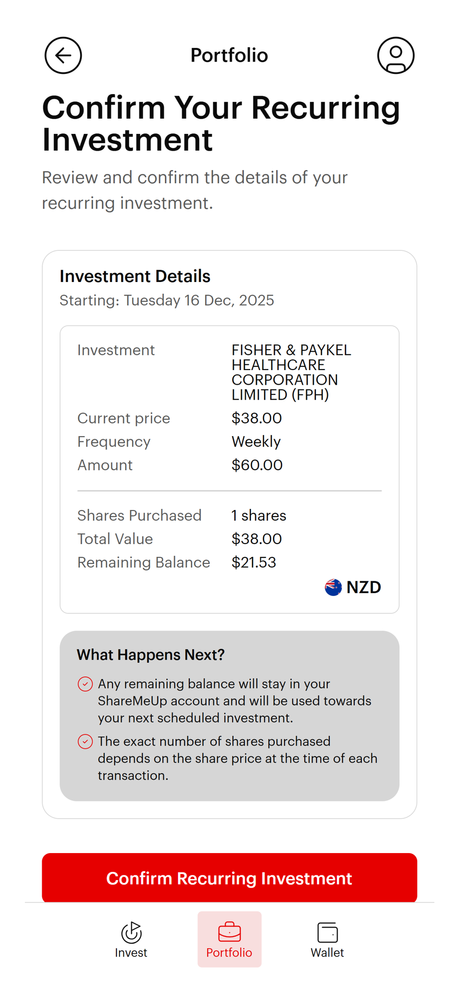 Review your investment